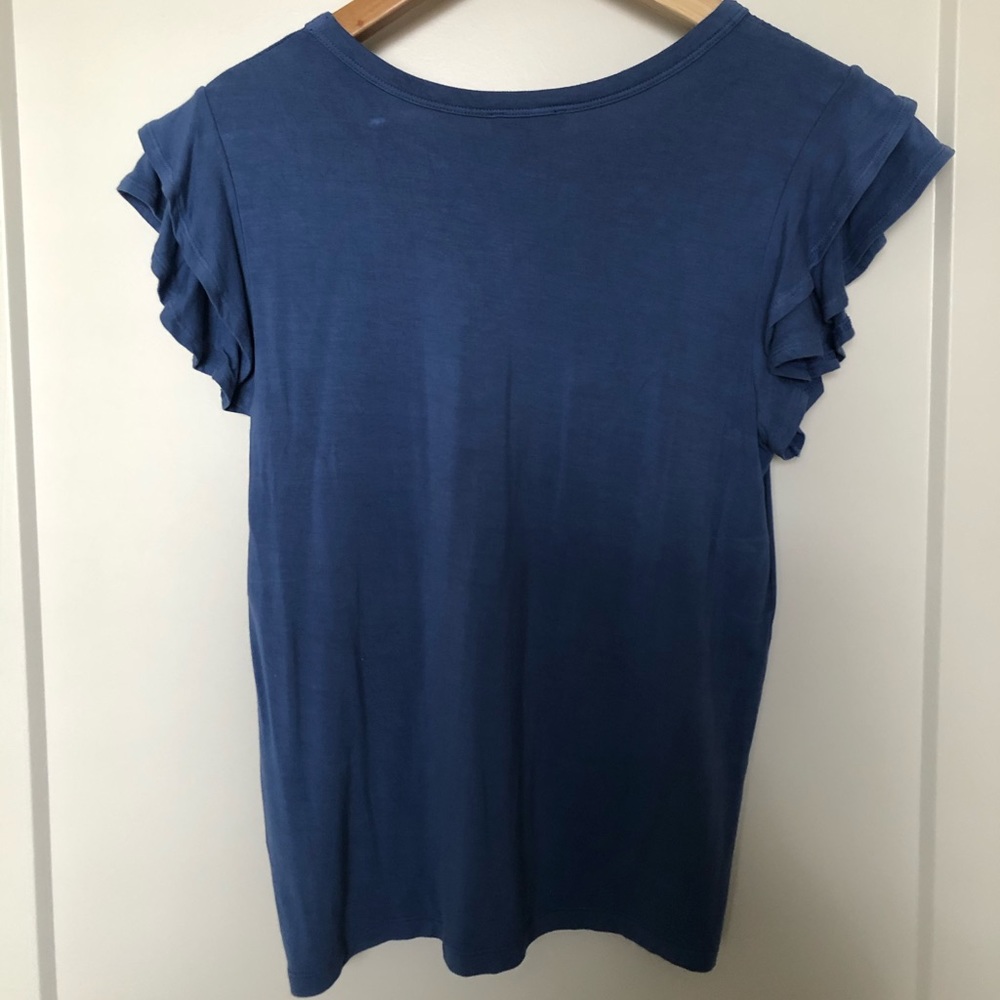 Blue Ruffle Express Blouse - Picture 4 of 5